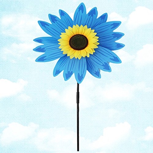 YDZN Wind Spinner Sunflower,Colorful Windmill Triple Wheel Flower Children's Toys Home Garden Decoration