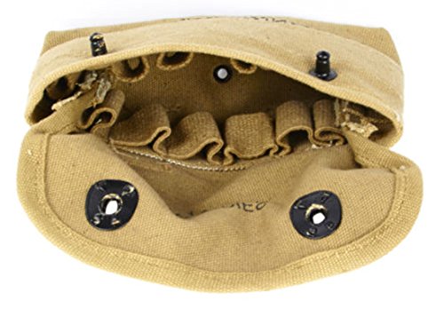 Ultimate Arms Gear Tactical Militaria U.S. Army Military GI USGI WW2 WWII 1943 Reproduction Khaki Tan Canvas 12 Loop Shotun Shotshell Shot Shell 12 Gauge Belt Pouch Carrier Holder