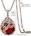 Calors Vitton Rose Gold Plated Flower Water Drop Crystal Long Sweater Chain Pendant Necklace Red 15