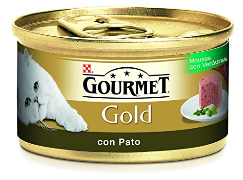 Purina Gourmet Gold Alimento Umido Mousse di Anatra e Spinaci per Gatti - 90 g
