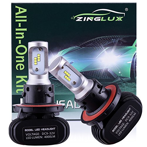 ZX1 H13 9008 8000LM LED High Low Dual Beam Headlight Conversion Kit,High Low Beam in One Bulb,for Replacing Halogen Headlamp All-in-One Conversion Kits,CSP Tech,6500K Xenon White,Fanless design,1 Pair