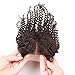 Beata Hair Brazilian Kinky Curly 4x4 Frontal Lace Closure Human Hair With Baby Hair Natural Black (Middle Part, 16 Inch)