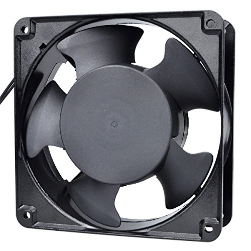 Pinfox 110V AC High Speed Cabinet 1238 Cooling Fan, 120mm x 120mm x 38mm, 115V 120V Dual Ball Bearings for Incubator, Home Brewing (120mm x 120mm x 38mm)