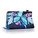 Dteck Case for Samsung Galaxy Tab 3 (8.0 Inch, 2013 Released, Model Number SM-T310 /SM-T311 /SM-T315) - Slim Lightweight Leather Wallet Stand Flip Cute Cover with Auto Sleep Wake (Butterfly Flower)