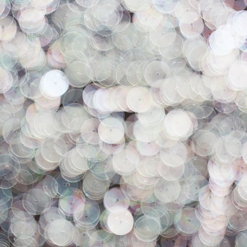 10mm Flat Round SEQUIN PAILLETTES ~ Light CRYSTAL RAINBOW IRIDESCENT ~ Loose sequins for embroidery, bridal, applique, arts, crafts, and embellishment. Made in USA.