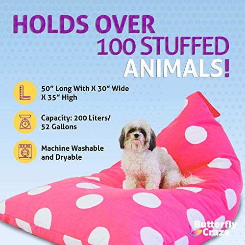 Butterfly Craze Bean Bag Chair Cover (Stuffing Not Included) Toddler Toy Organizer Fill with
