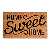 Pure Coco Coir Doormat with Heavy-Duty PVC Backing - Home Sweet Home - Size: 18-Inches x 30-Inches - Pile Height: 0.6-Inches - Perfect Color/Sizing for Outdoor/Indoor uses.