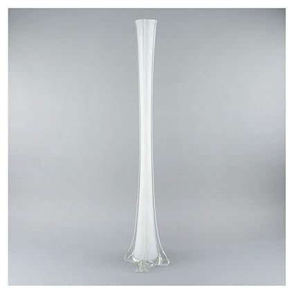 Zucker White Glass Eiffel Tower Vase Tall Wedding Decoration