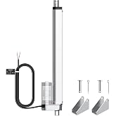 Justech 330 LBS/1500N-12inch/300mm 12V Linear Actuator, Heavy-Duty Actuator | 10mm/s Actuator with Brackets, Silent &le;50dB IP65, Built-in Limit Switch, Self-Locking for RV, Solar Tracker and Automation
