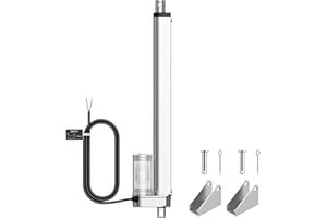 Justech 12V Heavy-Duty Linear Actuator 330LBSs/1500N-12inch/300mm Silent IP65 Electric Actuator with Brackets for Electric Windows, RV Adjustments, Solar Trackers, Industrial Machinery, Silver