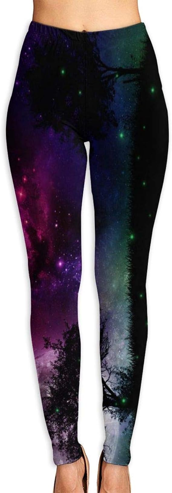 Amazon Co Jp 星空の下で月の草原 吸汗速乾 Uvカット ヨガウェア レディース スポーツレギンス 柄パンツ 服 ファッション小物