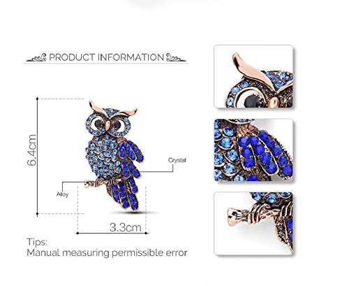 Hosaire Brooch Pin Women's Owl Breastpin Crystal Diamond Broochpin Wedding/Banquet/Bouquet - Thumbnail 4