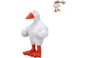 SENECESLI Fun Muscular Buff Duck Statue Ornament, Magnetic Tool Holder Home Decoration, Cute Animal Figurines Keys Holder for