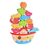 ThinkMax Balancing Game, Sea Animals Balance Boat Stacking Blocks
