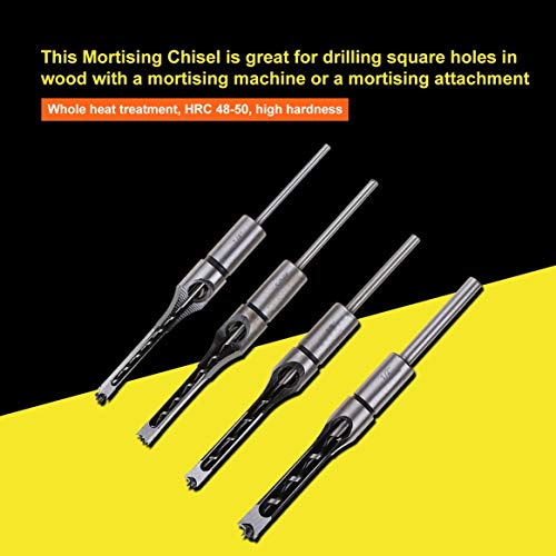 Square Hole Mortiser Drill Bit Hole Drill Guide Positioner Mortising Chisel Drill for DIY Woodworking Electric Drill Tools