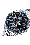 CURREN Men's Stainless Steel Wrist Watch (Silver Strap&Blue Dial)