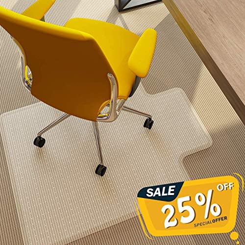 Chair Mat for Carpet Floors with Lip 48 x 36 inches FEZIBO Office