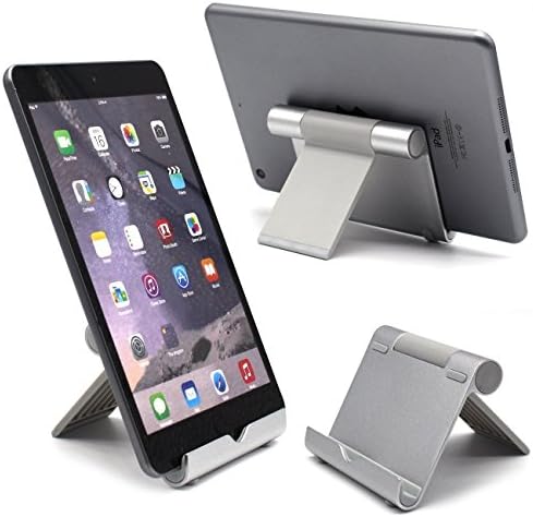 Taidea Multi-Angle Stand Aluminum Holder for Tablets, e-readers and Smartphones, Compatible with iPhone, iPad, Samsung Galaxy / Tab, Google Nexus, HTC, LG, Nokia Lumia, OnePlus and More