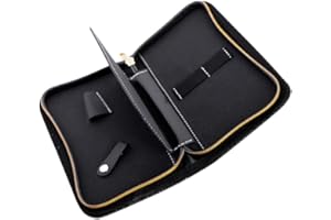 DRESSOOS Leather Hairdresser Scissor Case - Grey Hair Stylist Shear Holder with Zipper Closure, Hair Tool Organizer for Salon and Travel