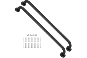 2 Pack 32 Inch Matte Black Shower Grab Bar, iMomwee Stainless Steel Bathroom Grab Bar, Bath Shower Balance Bar, Safety Hand Rail Support, Handicap Elderly Senior Assist Bath Handle (1.25" Diameter)