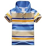 Comemall Baby Boys Summer Cotton Short Sleeve Clothes T-Shirt Striped Polo Shirt