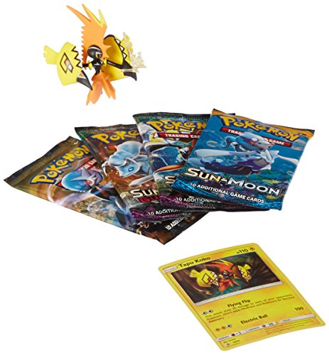 Pokemon TCG: Tapu Koko Figure Pokemon Box Collection - Features 4 Pokemon Booster Packs, Tapu Koko Pokemon Figure, Tapu Koko Pokemon Card and More!