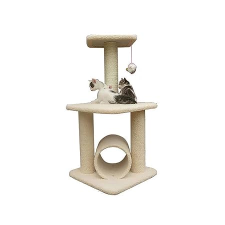 WHZWH Cat Activity Tree, pet Kitty Play Haus Umweltfreundlich und ungiftig mit AA-Massivholzbrett Lookout und Spielzeugcharme