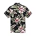 Men's Hawaiian Shirt Aloha Shirt in Black Raflesia
