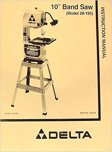 Delta 10 Band Saw 28 195 Instructions Parts Manual Misc