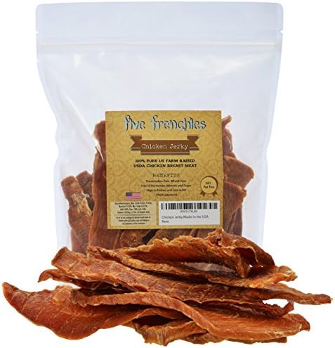 #1 Premium Chicken Jerky Made in USA | Large 1 Pd Bag | One Ingredient: Farm raised USDA extra lean skinless boneless Chicken Breast Preservative-free, Wheat free, Hormone, Steroid and Sugar free