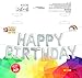 Mcolour Balloon Birthday Party 16 Inch Cute HAPPY BIRTHDAY Letters Foil Balloons (Silver Birthday Letter Balloons)