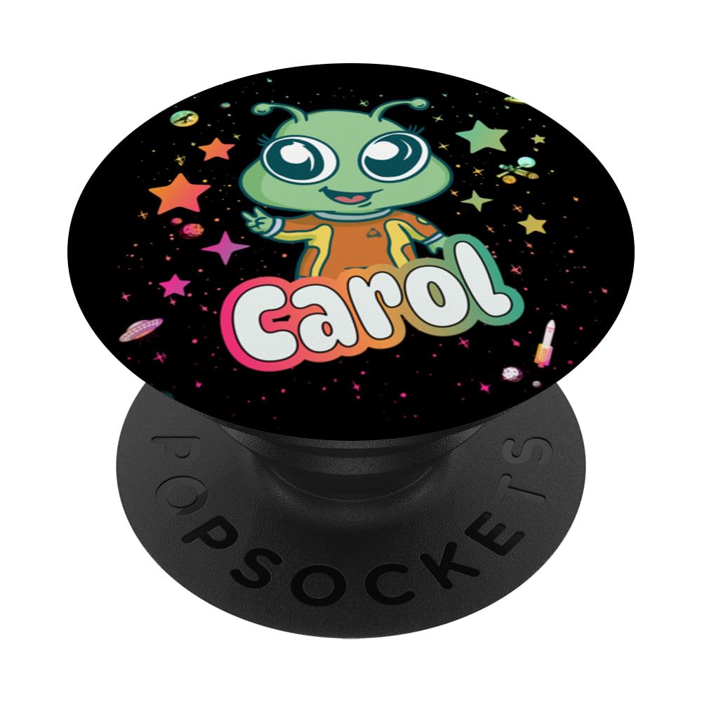 CAROL - Adorable girl name with cute Alien PopSockets Swappable PopGrip