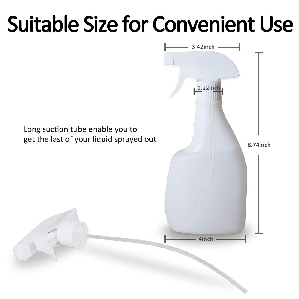 Spray Bottle 4 Pack, 16 oz for Cleaning, Plastic Empty Spray Bottles Sprayer for Bleach, Auto Detailing, Watering Plants, Haircuts, Disinfectant, Chemicals: Industrial & Scientific