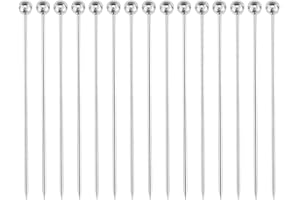 15 Pcs Metal Stainless Steel Cocktail Toothpicks, Stainless Steel Cocktail Martini Picks, Metal Cocktail Skewers, Appetizer S