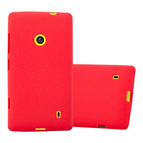 Cadorabo Case Works with Nokia Lumia 520 in Frost RED (Design Frost) â€“ Shockproof Scratch Resistant Gel Case Protective Shell Bumper Skin Back Cover
