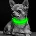BSEEN Adjustable LED Dog & Cat Collar - Rechargeable, Small Breeds, Green, 8.5-11.8 inches, Nylon, Lightweight, Reflective, 2 Flash Modes
