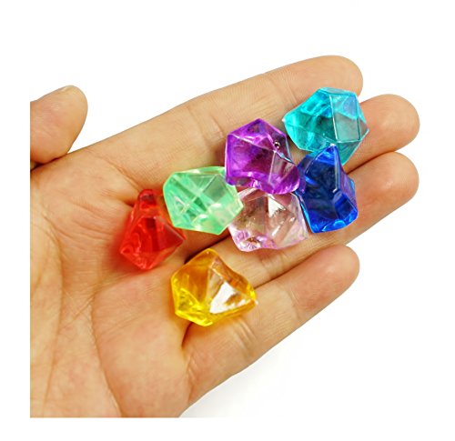 ALL in ONE Acrylic Crystal Ice Rock Cube for DIY Craft Vase Fillers Table Scatter Birthday Event Wedding Decoration (Multicolor)