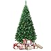 Goplus 6ft Artificial Christmas Tree with Solid Metal Stand for Holiday Indoor and Outdoor Decoration, Green