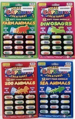 Grow Animal Capsule Creatures - Variety of Farm Animals, Sea Animals, Zoo Animals, Dinosaurs for Total of 48 Animals
