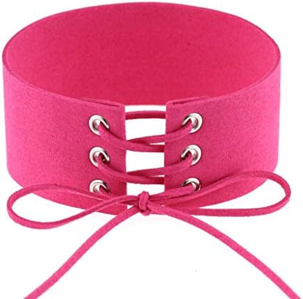 Bijoux Sexy Harajuku Lace Up Women Jewelry Punk Gothic Choker Necklace Vintage Velvet Leather Collares Anime Necklaces (Rose 10)