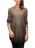 DJT Womens Long Sleeve Pattern Tunic Jumper Shirt One Size Coffee