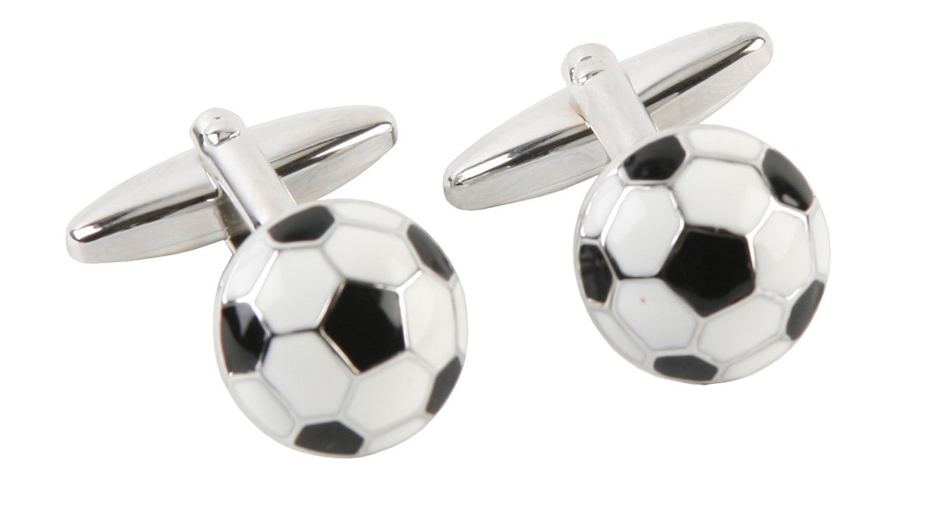 Harvey Makin HM179 Rhodium Plated Cufflinks Footballs