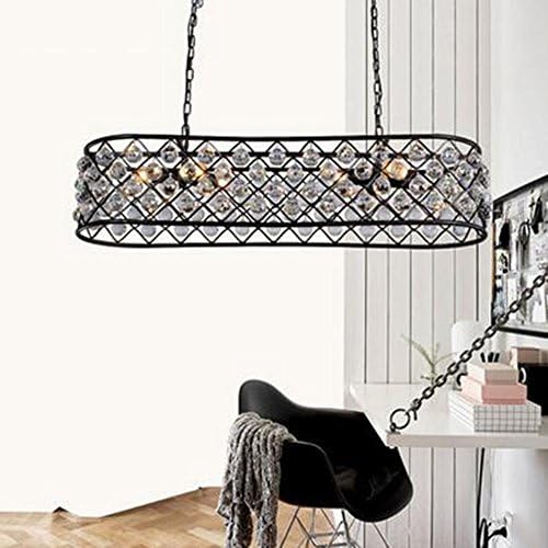CHANDELIER DIAODNEG Crystal Ceiling Lights Rectangular Vintage Iron Oval Lamp Villa Dining Room Living Room 100 * 35cm