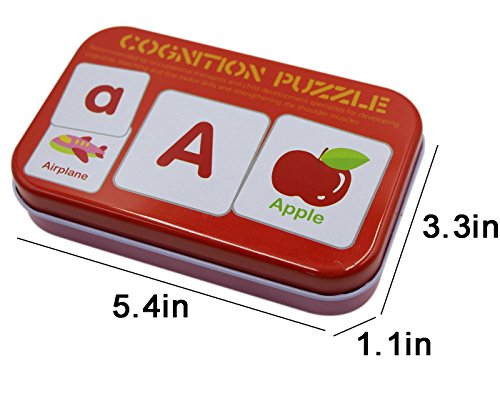 image for VEBE BabyPrice 56pcs Anti-Tear Flash Cards Learning Alphabet Puzzle Ca