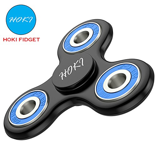 The Anti-Anxiety Spinners Help to Relieve Stress, Premium Fidget Toys with High Speed Bearing for Kids & Adults, Best Stress Reliever to Focus, ADHD Anxiety Stress Reducer (Black & Blue)