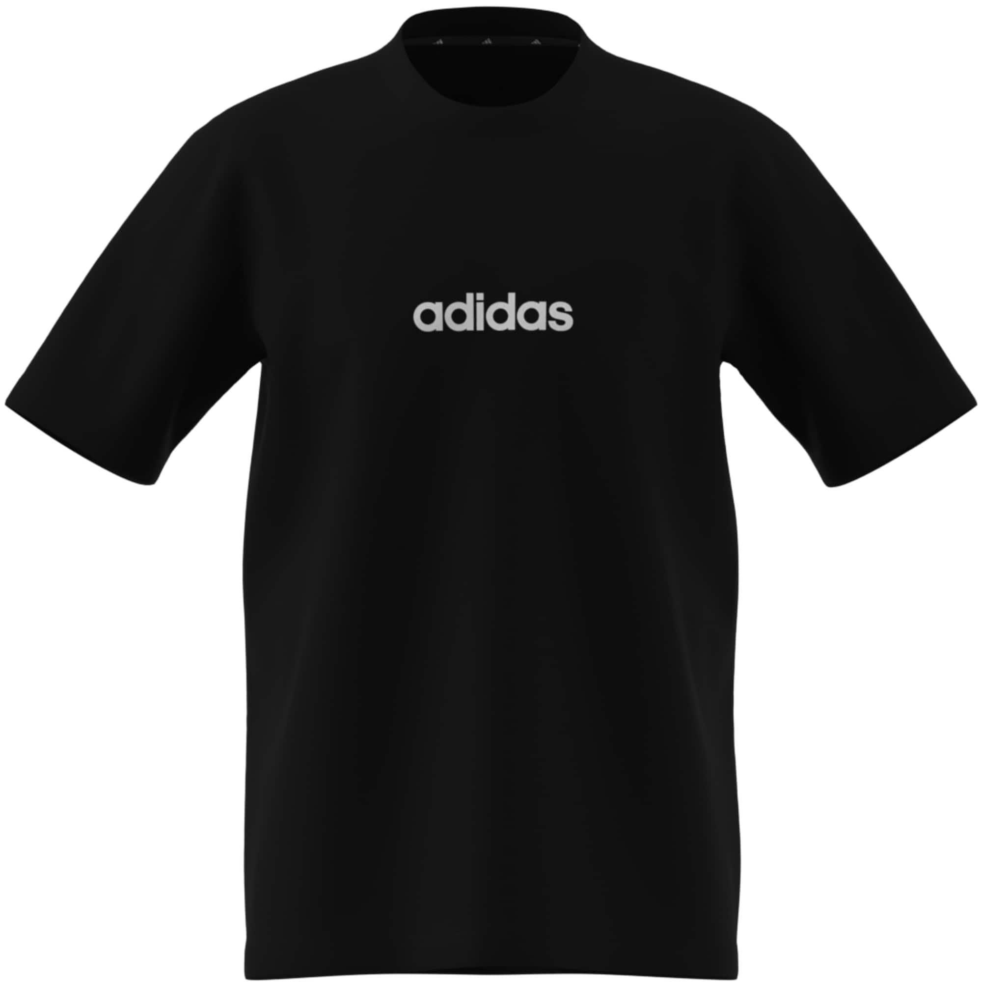 adidas Herren Essentials Linear Single Jersey Shirt, Black/White, XL 8