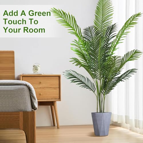SKY-TOUCH Artificial Tree Fake Plants: 135cm Areca Palm Fake Trees Faux Plants Indoor Realistic Plants for Office Home Room Store Decor