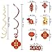 2024 Chinese New Year Decorations-Hanging Swirls Decorations for Year of the Dragon and Lunar New Year(30 Pieces)