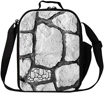 Generic Geometry Pattern Lunch Bag For Student Kids Men Women,Lunch Tote With Adjustable Strap Picnic Cooler Bag