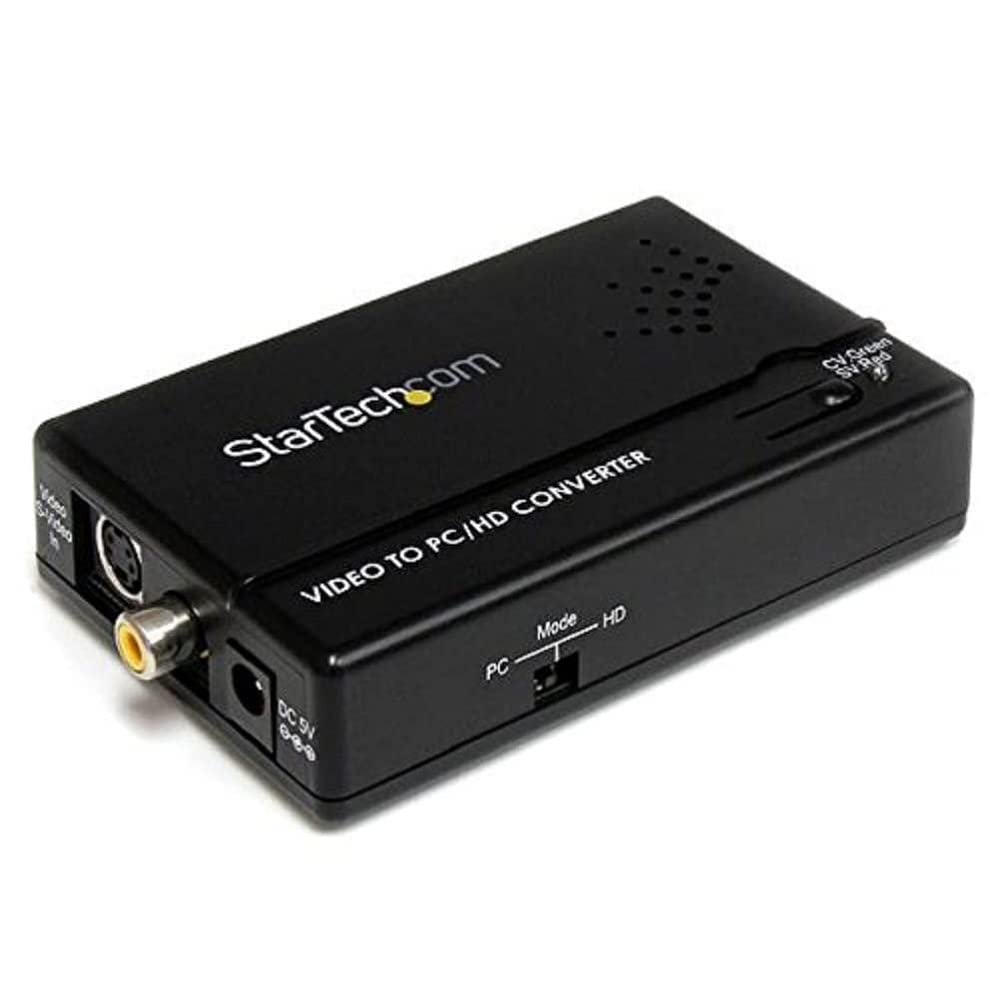 StarTech.com Composite and S-Video to VGA Video Scan Converter, Black